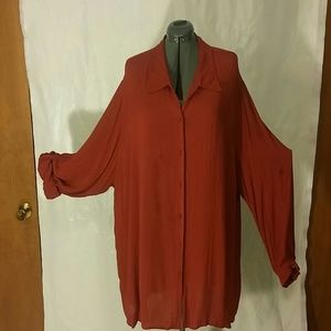 Long Sleeve Button Front Blouse